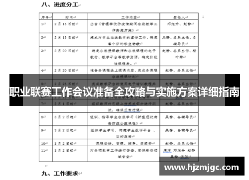 职业联赛工作会议准备全攻略与实施方案详细指南